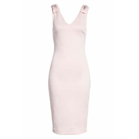TED BAKER London Belliah Bow Shoulder Body-Con Dress in Dusky Pink Size US 2 NWT - Picture 12 of 12